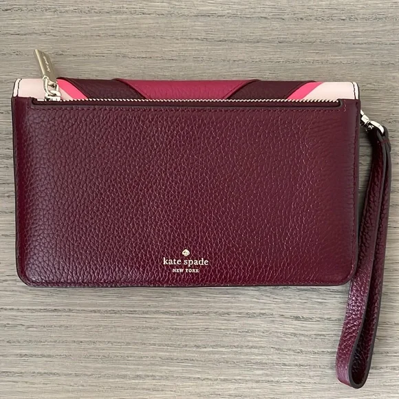 Kate Spade Burgundy and Pink Chevron Clutch - Picture 3 of 3